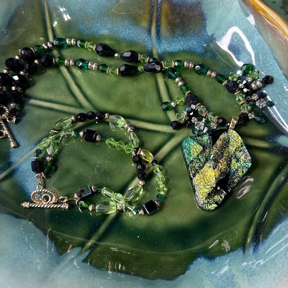 Murano Glass Pendant Necklace Crystal Beads + Earrings & Bracelet 925 Sterling - Picture 11 of 11